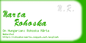 marta rohoska business card